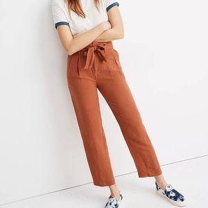 Madewell Linen Blend Paperbag Pants
